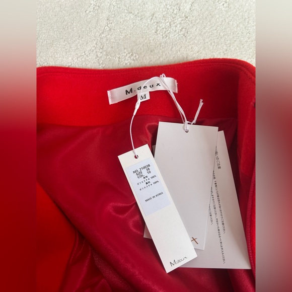 M.DEUX Japan Bright red Circle Skirt Vintage Inspired Kawaii NWT Japanese Brand - Picture 6 of 6